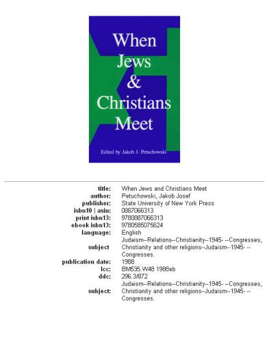 When Jews and Christians meet
