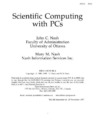 Scientific Computing with PCs