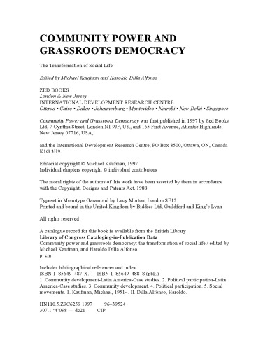 Community Power & Grassroots Democracy: The Transformation of Social Life