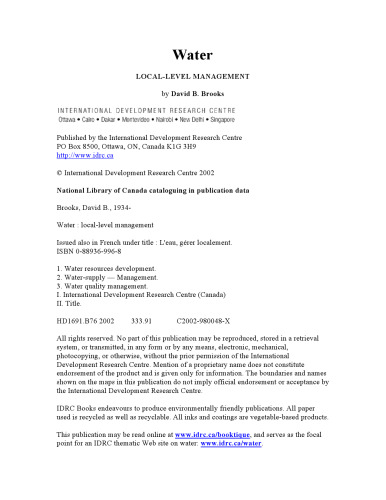 Water: Local-Level Management (In Focus)