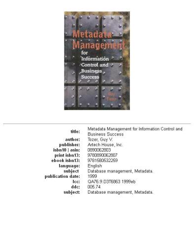 Metadata management for information control and business success