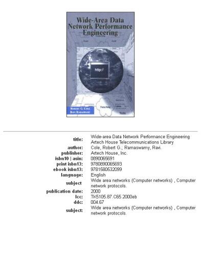 Wide-Area Data Network Performance Engineering
