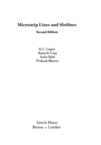 Microstrip Lines and Slotlines 2nd Ed.