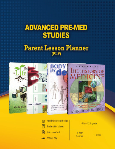Advanced Pre-Med Studies Parent Lesson Planner