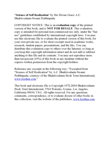 The science of self realization