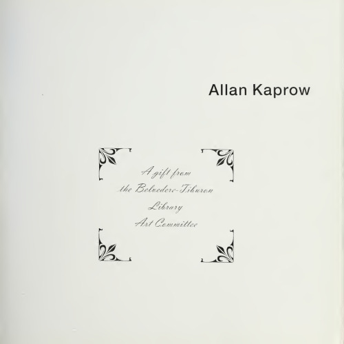 Allan Kaprow--Art as Life