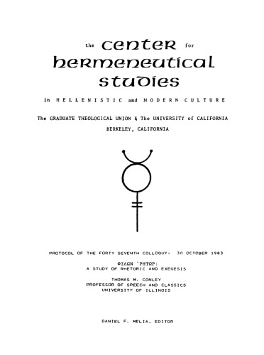 ΦΙΛΩΝ ῬΗΤΩΡ (Philôn Rhêtôr). A Study of Rhetoric and Exegesis