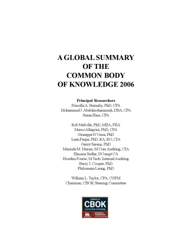 A Global Summary of the Common Body of Knowledge 2006