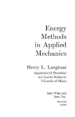 Energy Methods in Applied Mechanics