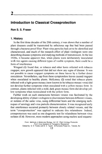 Plant virology protocols: from virus isolation to transgenic resistance
