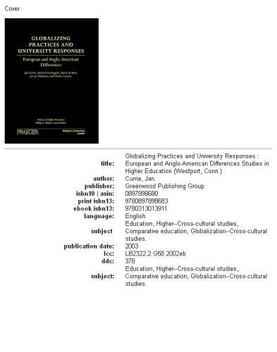 Globalizing Practices and University Responses: European and Anglo-American Differences
