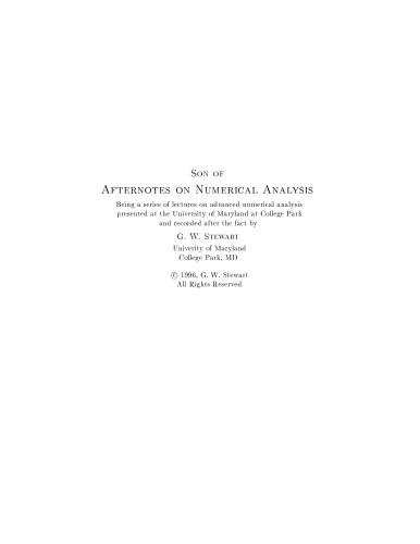 Afternotes Goes to Graduate School: Lectures on Advanced Numerical Analysis