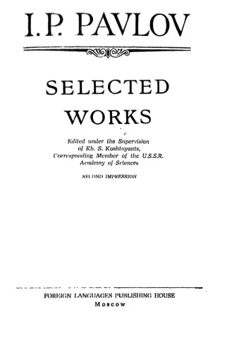 I.P. Pavlov: Selected Works