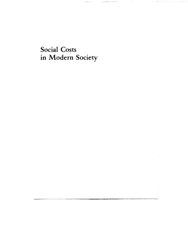 Social Costs in Modern Society: A Qualitative and Quantitative Assessment