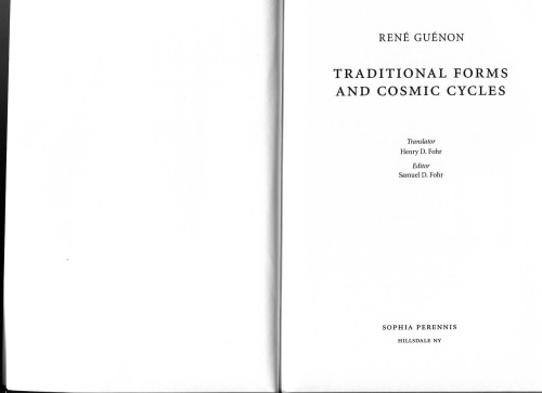 Traditional Forms and Cosmic Cycles