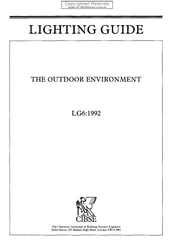 CIBSE Lighting Guide LG6:1992 "The Outdoor Environment"