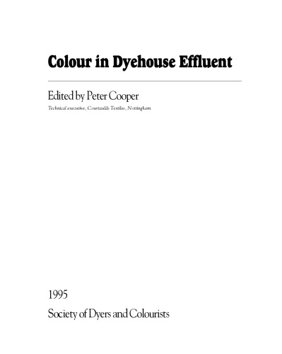 Colour in Dyehouse Effluent