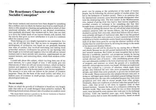 "The Reactionary Character of the Socialist Conception"