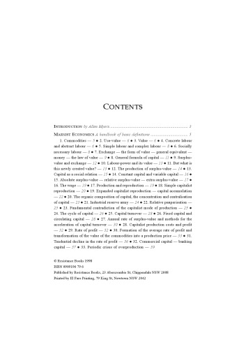 Marxist Economics: A Handbook of Basic Definitions