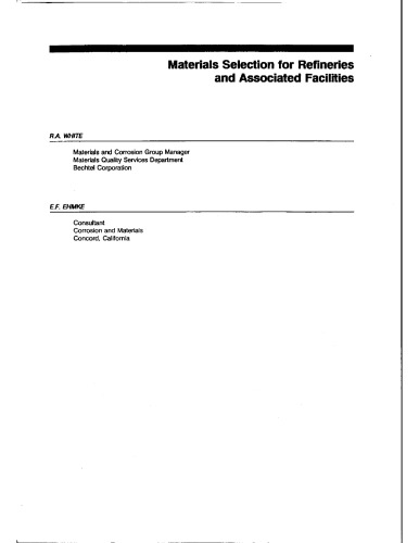 Materials Selection for Refineries and Associated Facilities