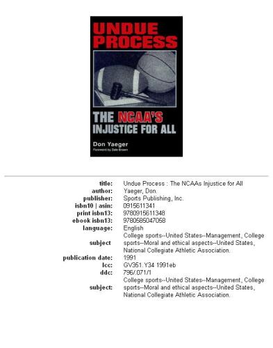 Undue Process: The NCAA's Injustice for All
