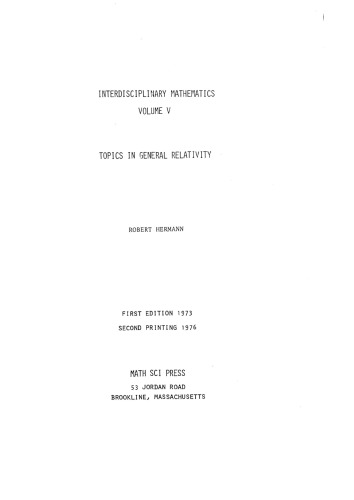 Topics in General Relativity