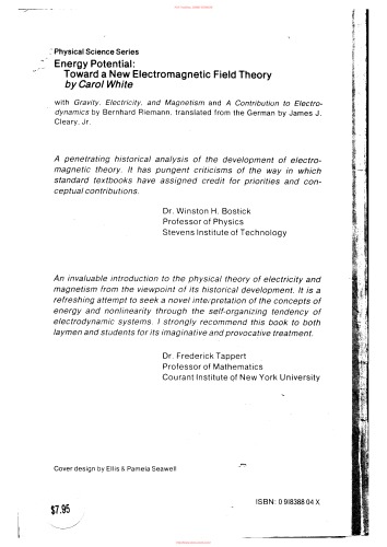 Energy potential: Toward a new electromagnetic field theory (University editions)