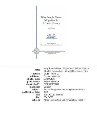 Why people move: migration in African history