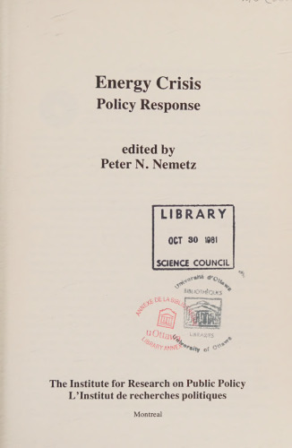 Energy crisis : policy response