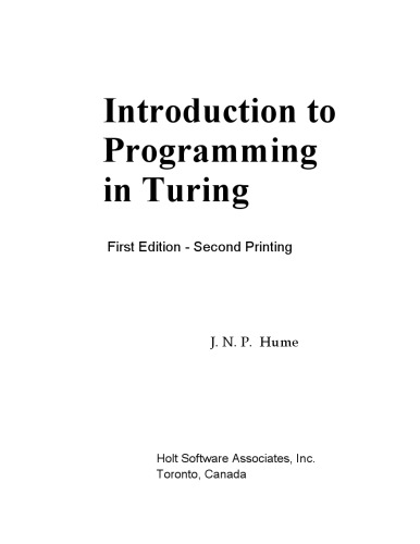 Introduction to Programming in Turing