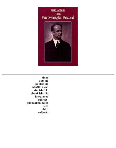 The Furtwängler record