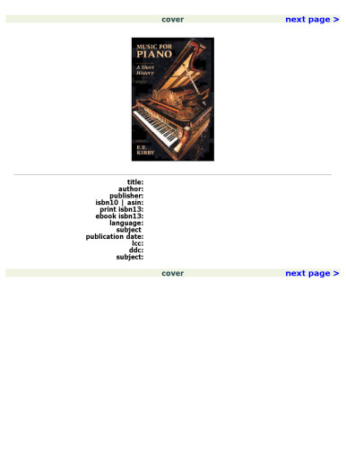 Music for Piano: A Short History