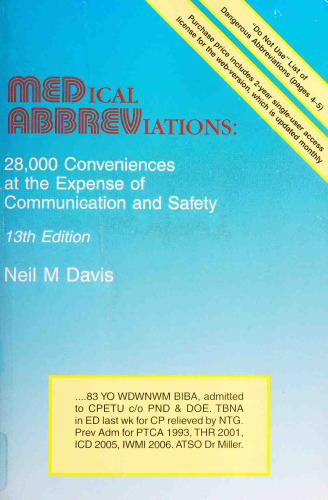 Medical Abbreviations: 28,000 Conveniences at the Expense of Communication and Safety