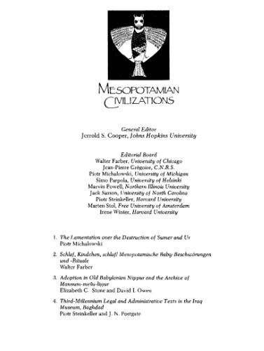 Adoption in Old Babylonian Nippur and the Archive of Mannum-mešu-liṣṣur