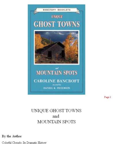 Unique Ghost Towns and Mountain Spots (HTML)