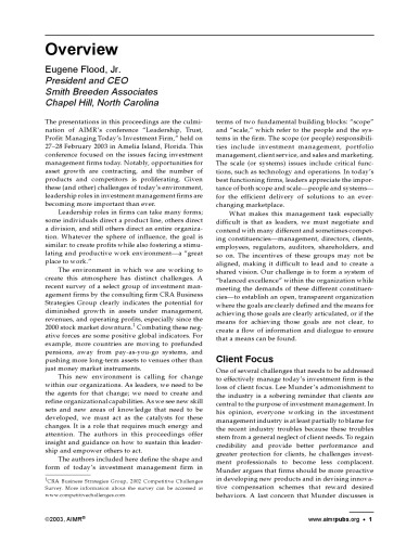 Managing Today's Investment Firms