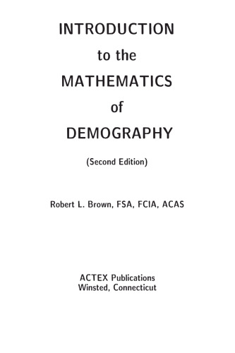 Introduction to the Mathematics of Demography