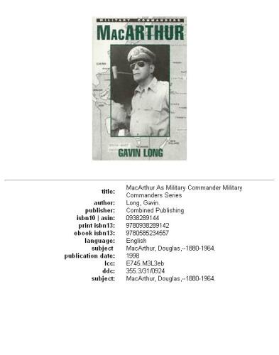 Macarthur (Military Commanders)