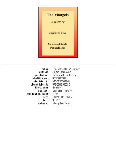 The Mongols: A History (Medieval Military Library)