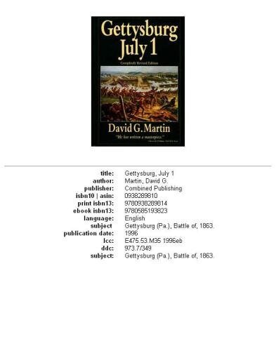Gettysburg July 1