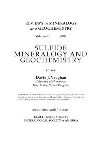 Sulfide Mineralogy and Geochemistry