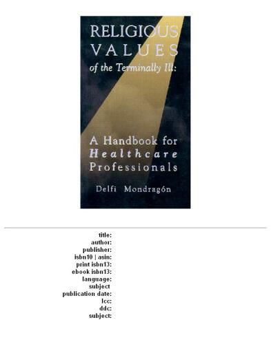 Religious Values of the Terminally Ill