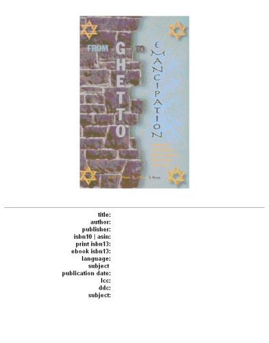 From ghetto to emancipation: historical and contemporary reconsiderations of the Jewish community