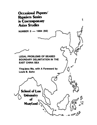 Legal Problems of Seabed Boundary Delimitation in the East China Sea