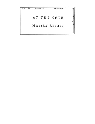 At the Gate (Provincetown Poets Series)