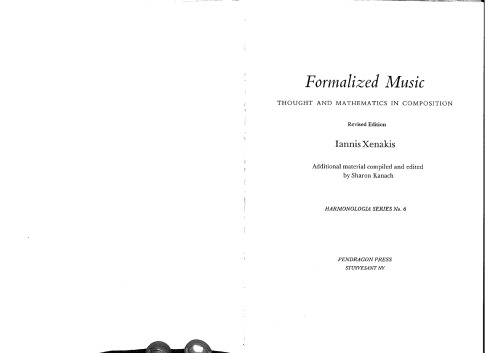 Formalized Music: Thought and Mathematics in Composition (Harmonologia)