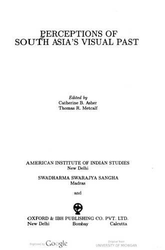 Perceptions of South Asia's Visual Past