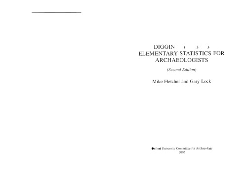 Digging Numbers: Elementary Statistics for Archaeologists