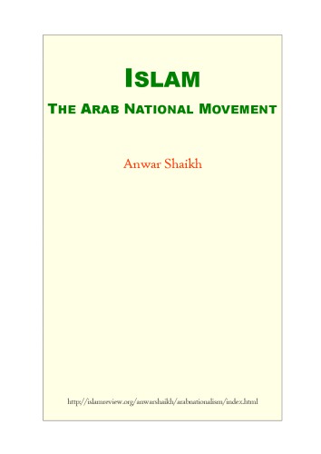 Islam, the Arab National Movement
