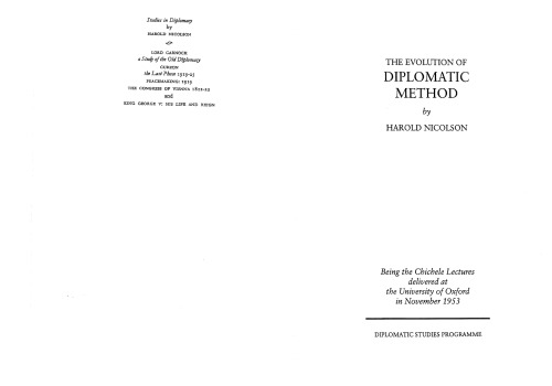 The Evolution of Diplomatic Method